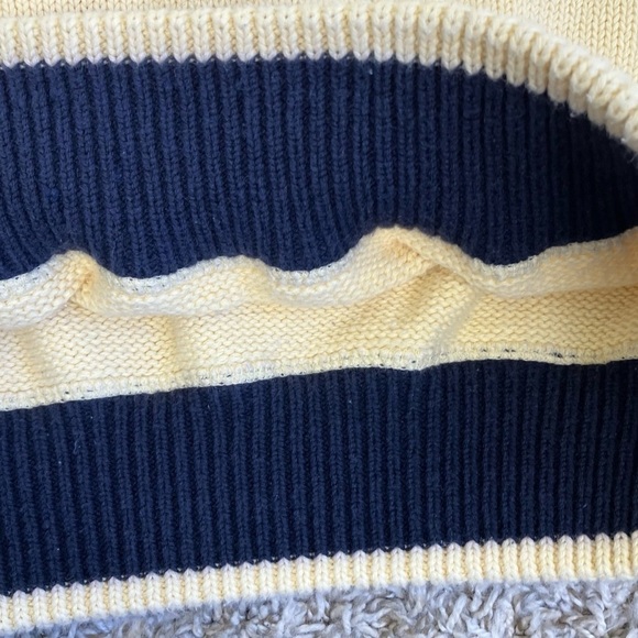 TOMMY HILFIGER Vintage 90s Butter Yellow Knit Crewneck Sweater Crest Cotton XL - Picture 16 of 16